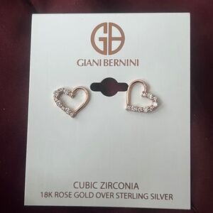 Gianni Bernini Cubic Zirconia Heart Earrings - NWT